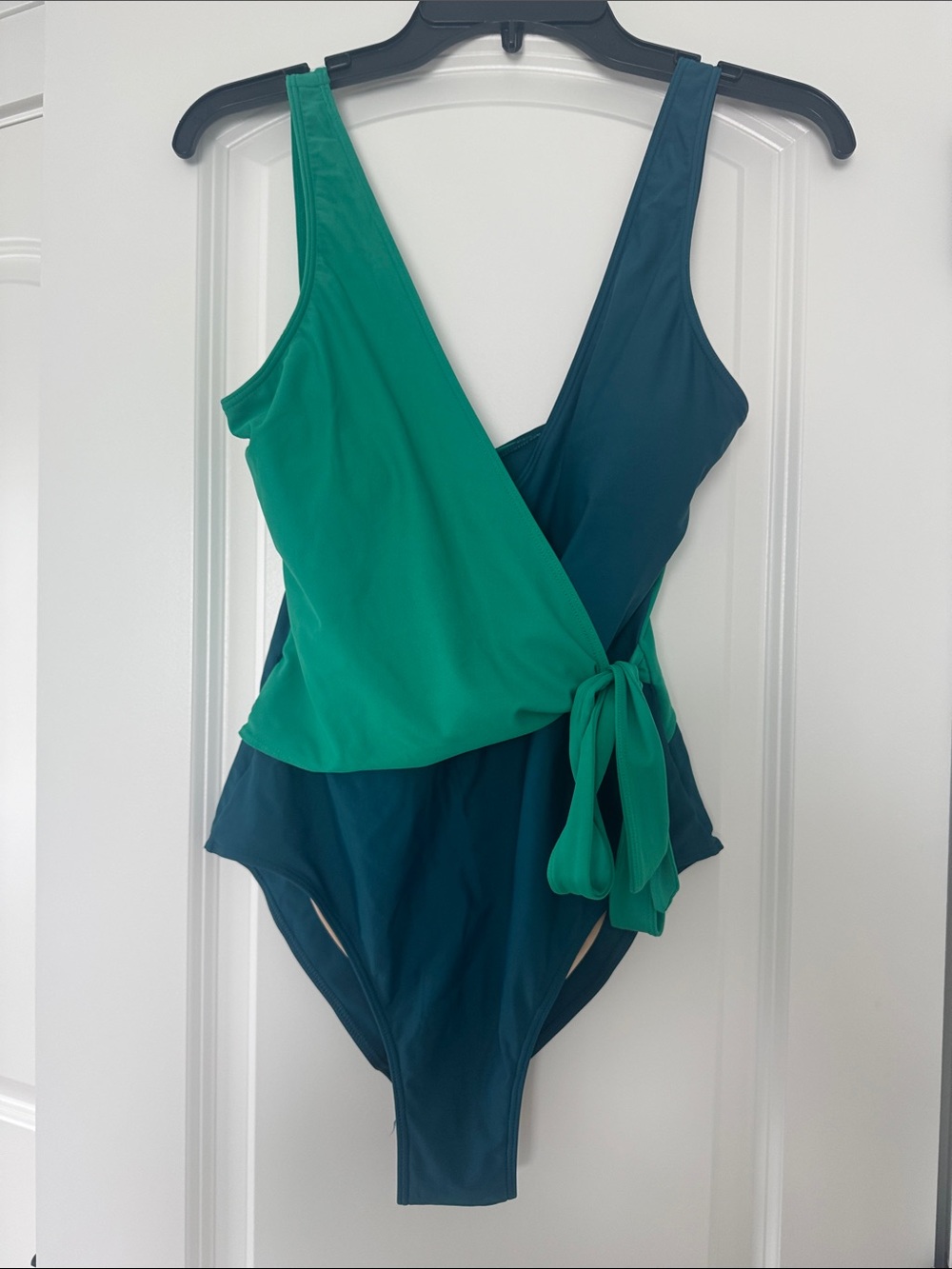 summersalt Emerald and Teal Wrap One-Piece Swimsuit